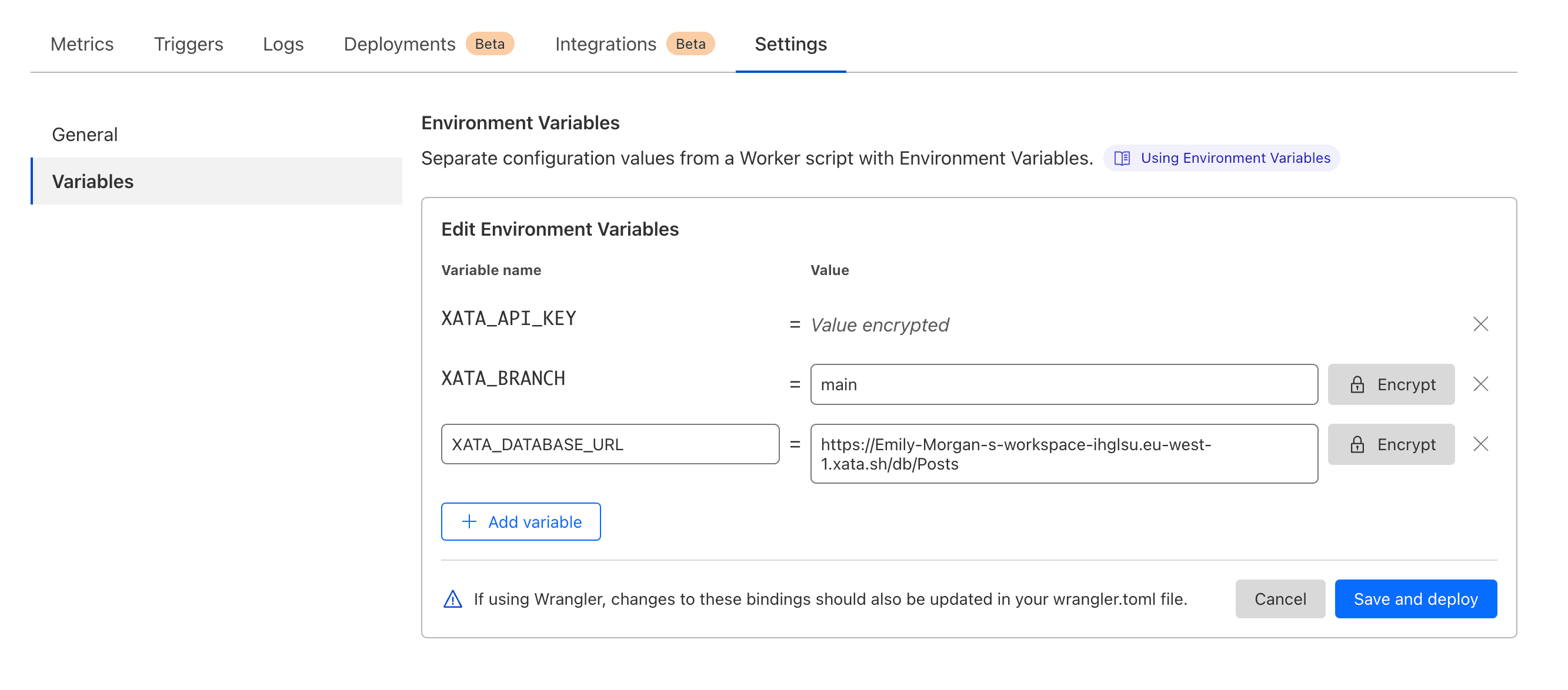 Adding environment variables manually